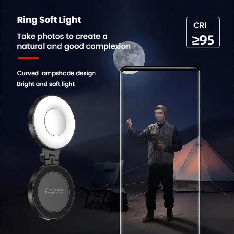 HEPAIL AC74 Magsafe Magnetic Smartphone Light Portable Handheld Selfie Light(White) - British D'sire