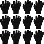 HiFEN® 12 Pairs Kids Magic Gloves Stretchy Winter Warm Magic Gloves kids Full Finger Thermal Gloves Kids For Boys Girls One Size - British D'sire