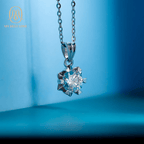 High quality jewellery necklace pure 925 sterling silver moissanite necklace fashion jewellery pendent necklace for women - Necklaces & Pendants - British D'sire
