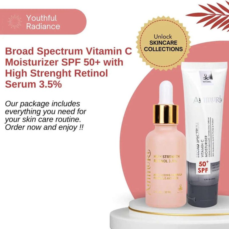 High Strength Retinol 3.5% Serum with SPF50 Vitamin C Moisturizer / Serum Set | Anti-Ageing Secondary image