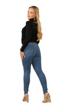 High - Waisted Skinny Jeans – Classic Blue Wash - Jeans - British D'sire
