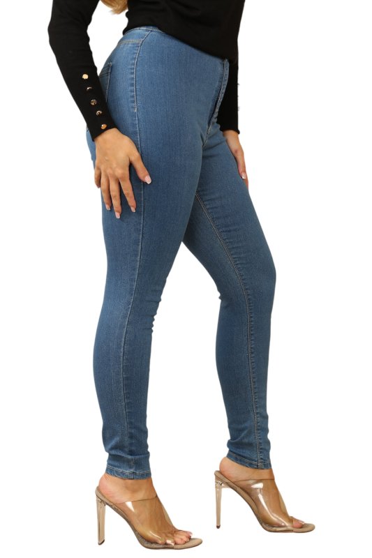 High-Waisted Skinny Jeans – Classic Blue Wash Secondary image