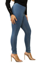 High - Waisted Skinny Jeans – Classic Blue Wash - Jeans - British D'sire