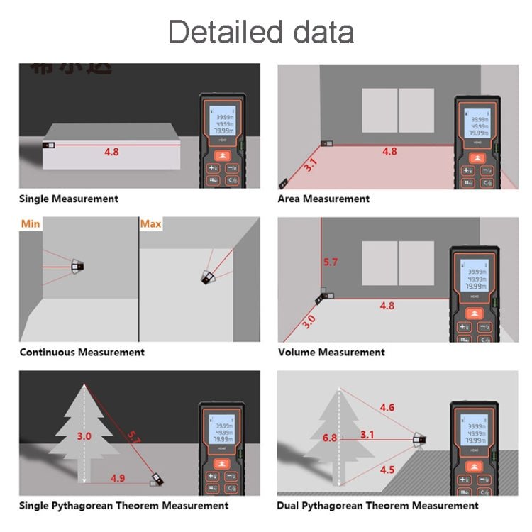 HILDA HD60 High Accuracy Laser Rangefinder Laser Electronics Ruler - British D'sire