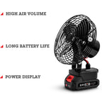 HILDA Portable Powerful Fan Outdoor Hair Dryer, With EU Plug Adaptor, Style: 6 inch With 2 Battery (3000mAh) - British D'sire