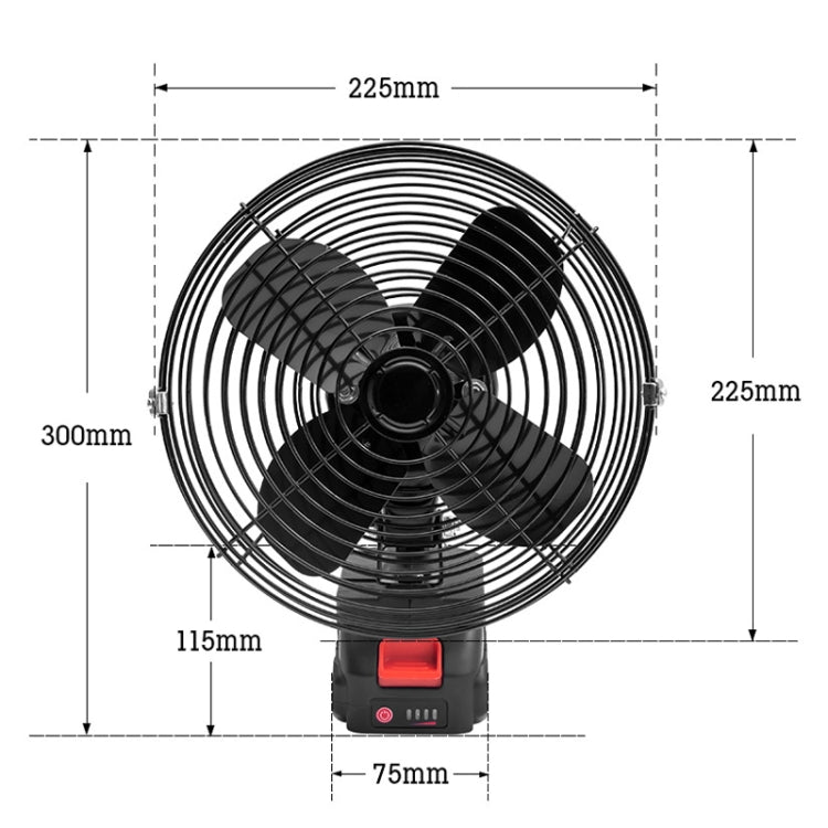 HILDA Portable Powerful Fan Outdoor Hair Dryer, With EU Plug Adaptor, Style: 6 inch With 2 Battery (3000mAh) - British D'sire