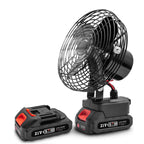 HILDA Portable Powerful Fan Outdoor Hair Dryer, With EU Plug Adaptor, Style: 6 inch With 2 Battery (3000mAh) - British D'sire