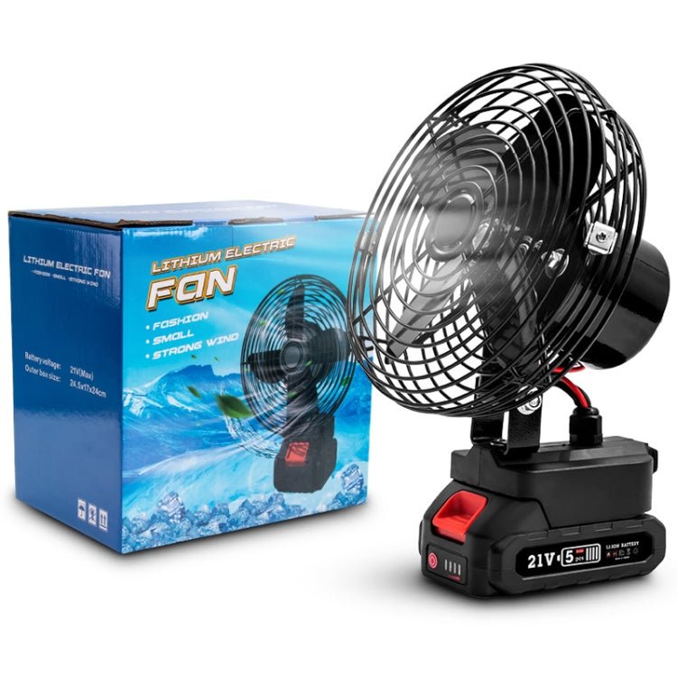 HILDA Portable Powerful Fan Outdoor Hair Dryer, With EU Plug Adaptor, Style: 6 inch With 2 Battery (3000mAh) - British D'sire