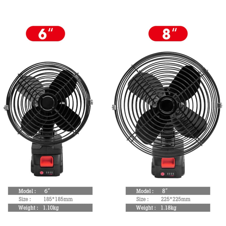 HILDA Portable Powerful Fan Outdoor Hair Dryer, With US Plug Adaptor, Style: 6 inch With 1 Battery(1500mAh) - British D'sire