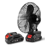 HILDA Portable Powerful Fan Outdoor Hair Dryer, With US Plug Adaptor, Style: 8 inch With 2 Battery(1500mAh) - British D'sire