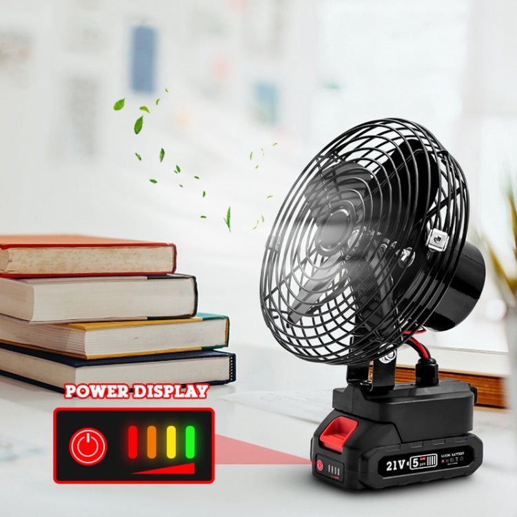 HILDA Portable Powerful Fan Outdoor Hair Dryer, With US Plug Adaptor, Style: 8 inch With 2 Battery(3000mAh) - British D'sire