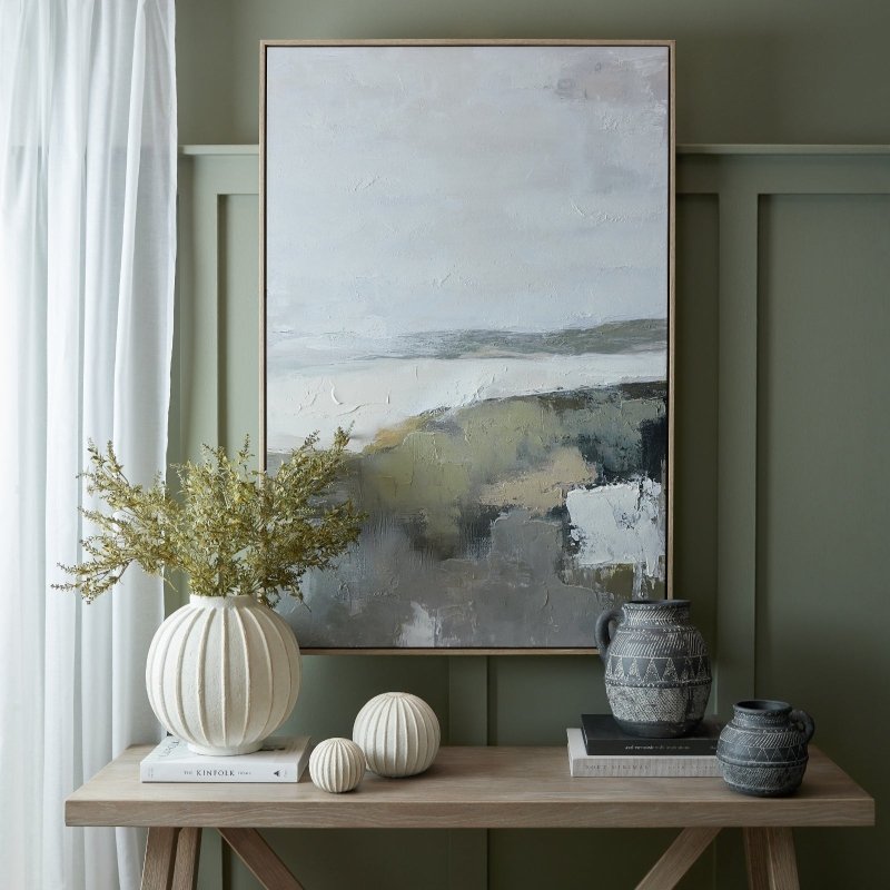 Hillside View Hand Painted Canvas in Frame - Wall Art & Signs - British D'sire