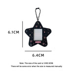 Hisocute Cartoon Pentagram 1 Inch Photo Frame Pendant Students Keychain Chasing Star Card Holder Pendant(Black Stars) - British D'sire