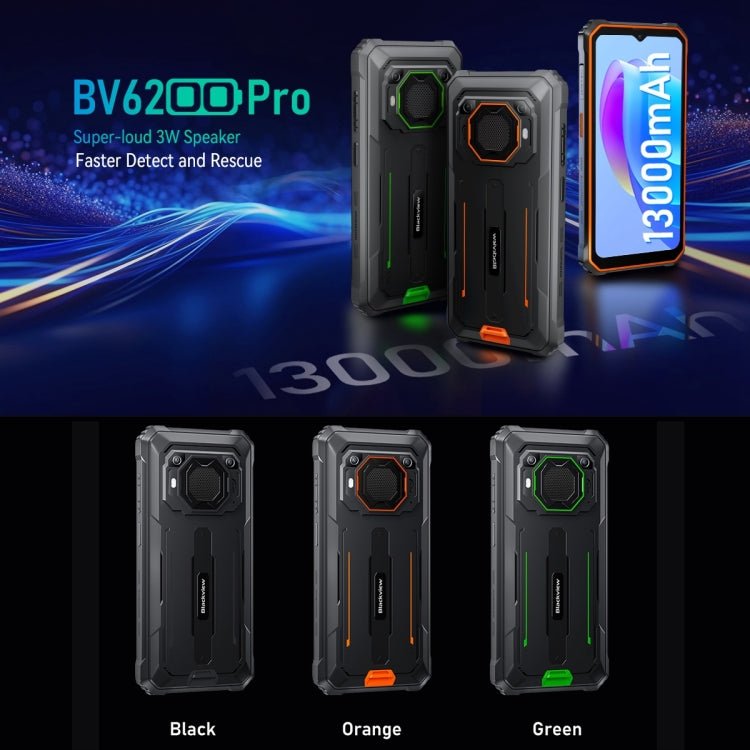 [HK Warehouse] Blackview BV6200 Pro, 6GB+128GB, IP68/IP69K/MIL - STD - 810H, 6.56 inch Android 13 MediaTek Helio P35 Octa Core, Network: 4G, OTG, NFC(Orange) - British D'sire