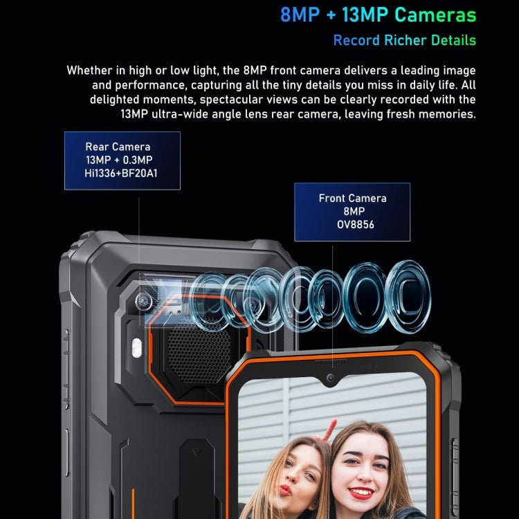 [HK Warehouse] Blackview BV6200 Pro, 6GB+128GB, IP68/IP69K/MIL - STD - 810H, 6.56 inch Android 13 MediaTek Helio P35 Octa Core, Network: 4G, OTG, NFC(Orange) - British D'sire
