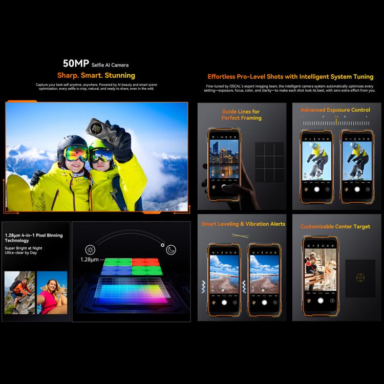 [HK Warehouse] Blackview Oscal TANK 1, 16GB+512GB, 6.78 inch Android 15 DokeOS 4.2 Mediatek Dimensity 7050 Octa Core, Network: 5G, OTG, NFC (Orange) - British D'sire