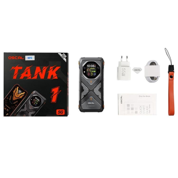 [HK Warehouse] Blackview Oscal TANK 1, 16GB+512GB, 6.78 inch Android 15 DokeOS 4.2 Mediatek Dimensity 7050 Octa Core, Network: 5G, OTG, NFC (Orange) - British D'sire