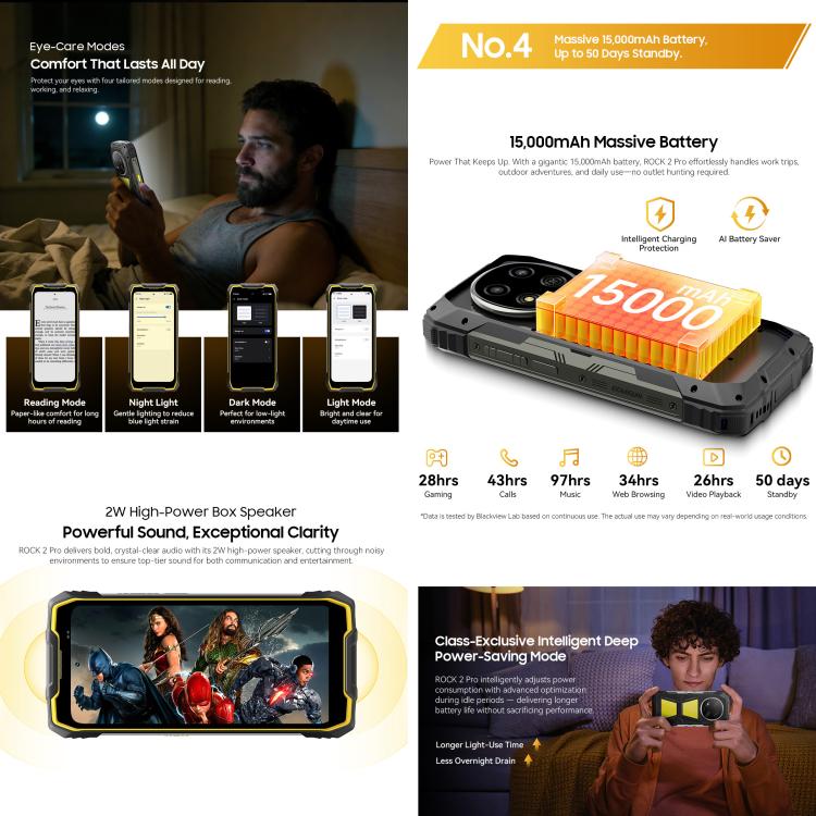 [HK Warehouse] Blackview ROCK 2 Pro Rugged Phone, 8GB+256GB, 6.67 inch Android 16 Unisoc UMS9620 T8100 Octa Core, Network: 5G, OTG, NFC(Black) - British D'sire
