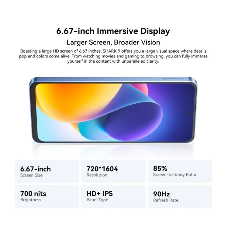 [HK Warehouse] Blackview SHARK 9, 8GB+256GB, 6.67 inch Android 14 Unisoc T820 Octa Core, Network: 5G (Black) - British D'sire