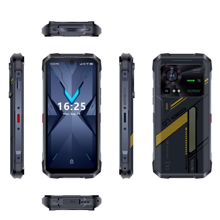 [HK Warehouse] HOTWAV Hyper 7 Rugged Phone, 8GB+256GB, 10800mAh, 6.6 inch Android 14 MediaTek Dimensity 7050 5G, Network: 5G, OTG, NFC (Punk Yellow) - British D'sire