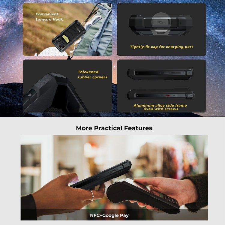 [HK Warehouse] HOTWAV W11 Rugged Phone, 6GB+256GB, Night Vision, 20800mAh, 6.6 inch Android 13 MT8788 Octa Core, Network: 4G, OTG, Recording Call (Cosmic Black) - British D'sire