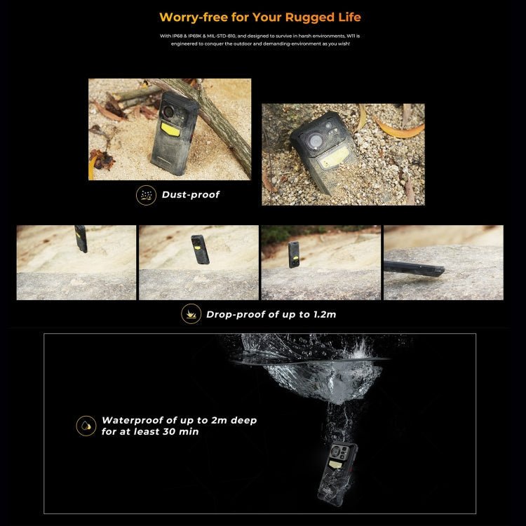 [HK Warehouse] HOTWAV W11 Rugged Phone, 6GB+256GB, Night Vision, 20800mAh, 6.6 inch Android 13 MT8788 Octa Core, Network: 4G, OTG, Recording Call (Cosmic Black) - British D'sire