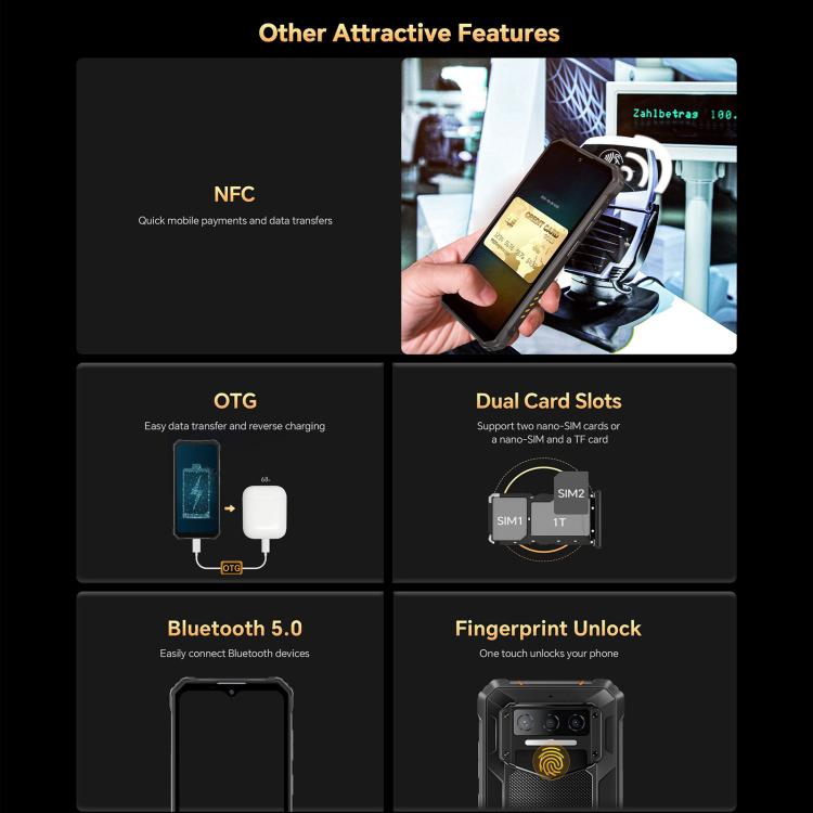 [HK Warehouse] Oukitel WP23 Plus Rugged Phone, 8GB+256GB, 6.52 inch Android 14.0Unisoc T606 Octa - core, NFC, OTG, Network: 4G (Orange) - British D'sire