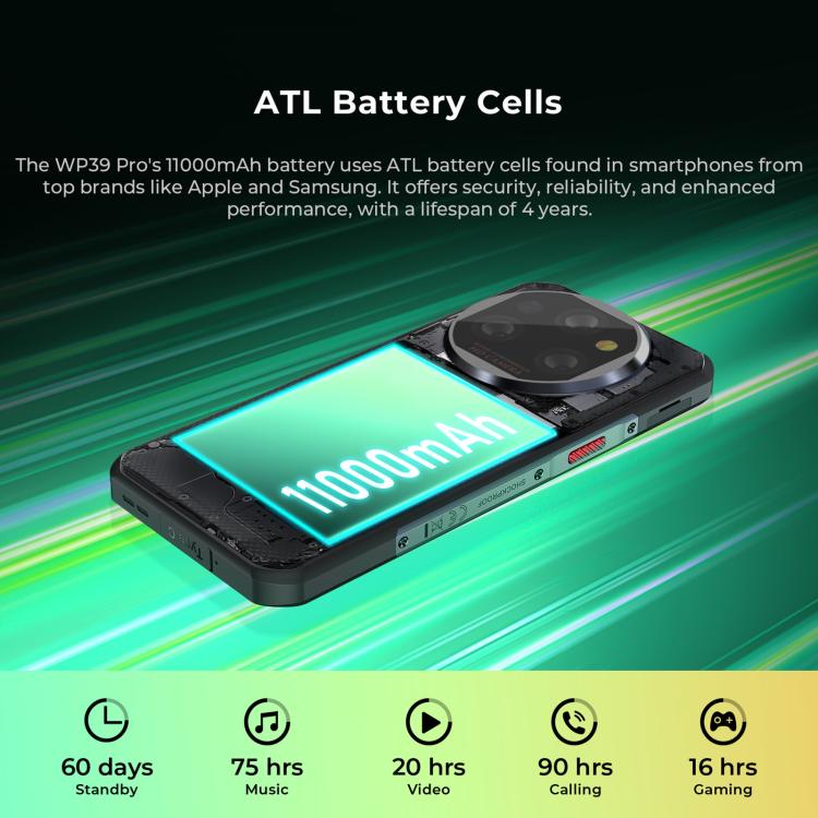 [HK Warehouse] Oukitel WP39 Pro 5G Rugged Phone, 12GB+512GB, Night Vision, Fingerprint Identification, 6.6 inch Android 14 MediaTek Dimensity 6300 Octa Core, NFC, OTG, Network: 5G (Green) - British D'sire