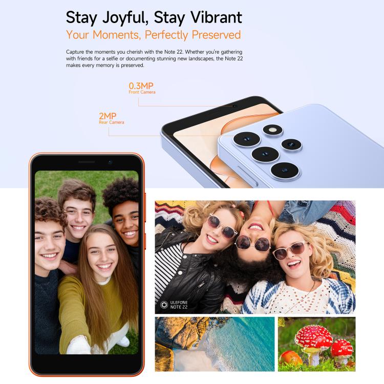 [HK Warehouse] Ulefone Note 22, 3GB+32GB, 5.0 inch Android 16 Go Unisoc T7100 Octa Core, Network: 4G, OTG (Black) - British D'sire