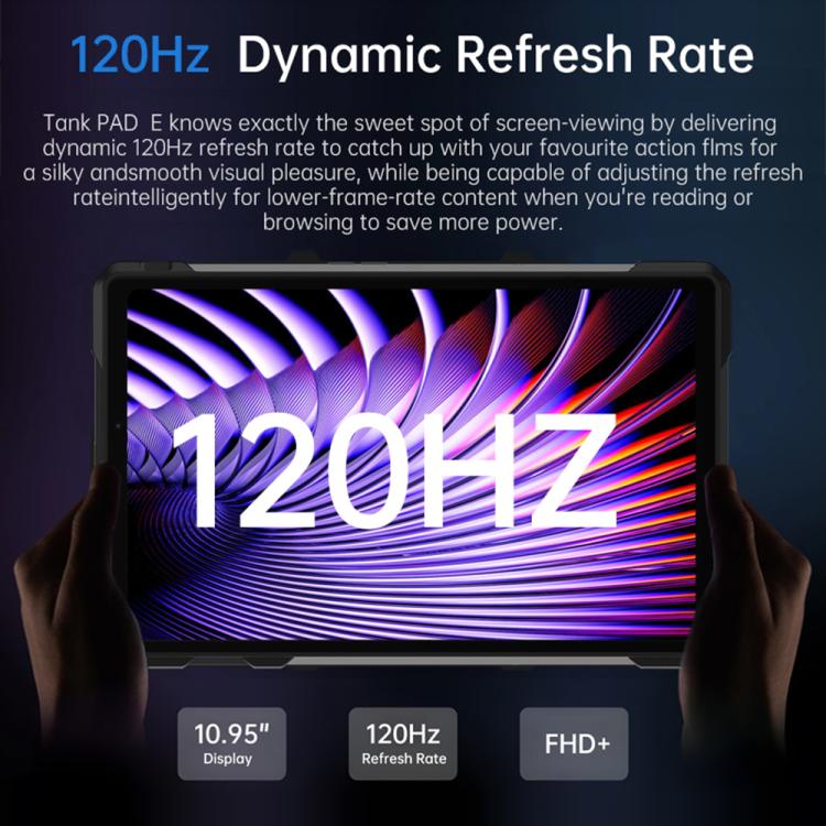 [HK Warehouse] Unihertz 8849 Tank Pad E Rugged Tablet PC & Projector, 12GB+512GB, 10.95 inch Android 14 MT6789 Octa Core 4G Network, EU Plug (Black) - British D'sire