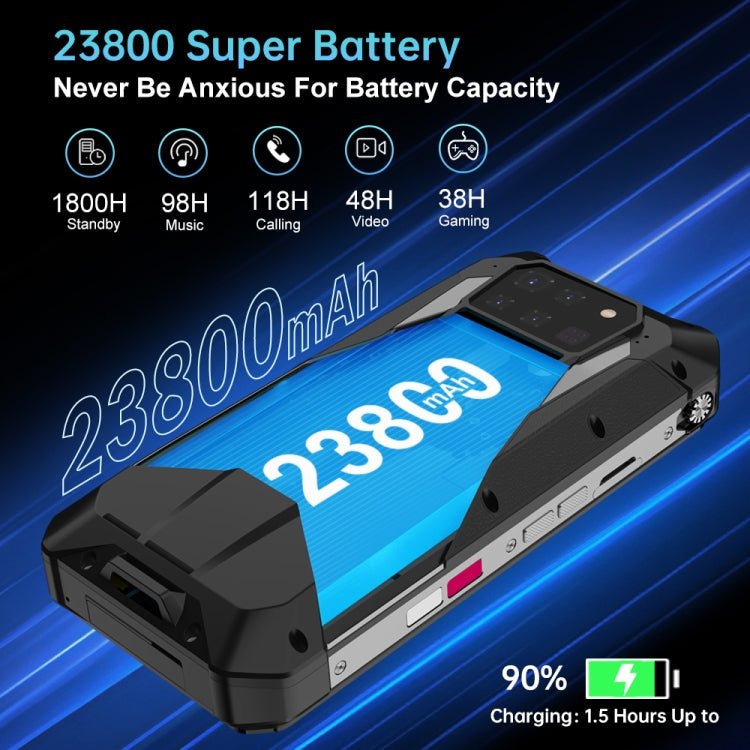 [HK Warehouse] Unihertz Tank 3 Pro 5G / 8849, 16GB+512GB, Projector, 200MP Camera, Night Vision, 23800mAh Battery, 6.79 inch Android 13 Dimensity 8200 Octa Core, Network: 5G(Black) - British D'sire