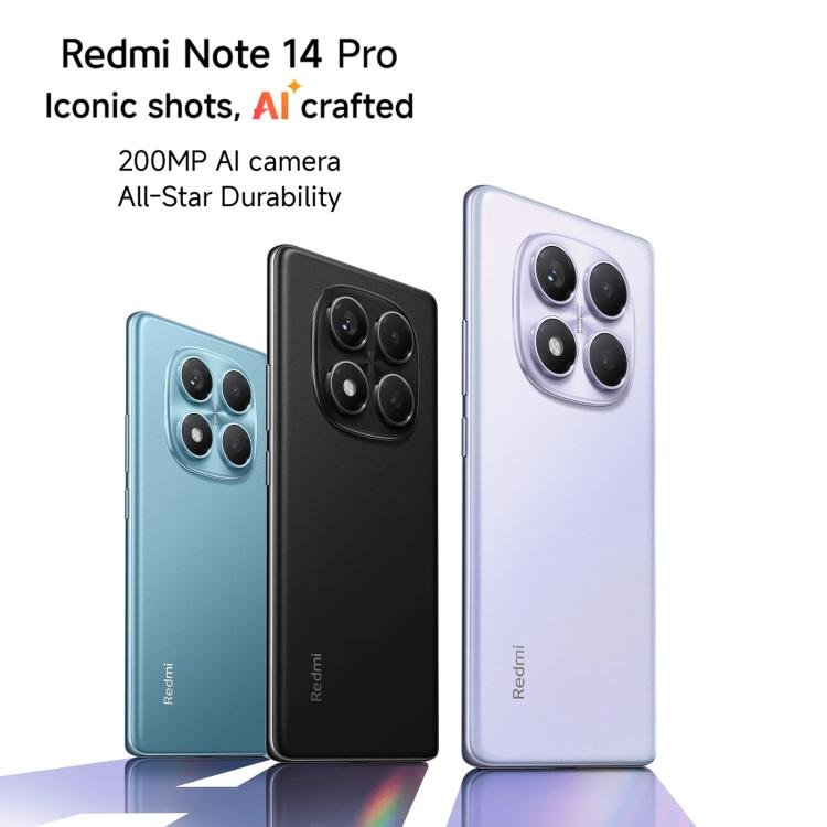 Xiaomi Redmi Note 14 Pro 4G Global, 8GB+256GB, In-screen Fingerprint, 6.67 inch Xiaomi HyperOS Helio G100-Ultra Octa Core, NFC, Network: 4G (Black) Secondary image