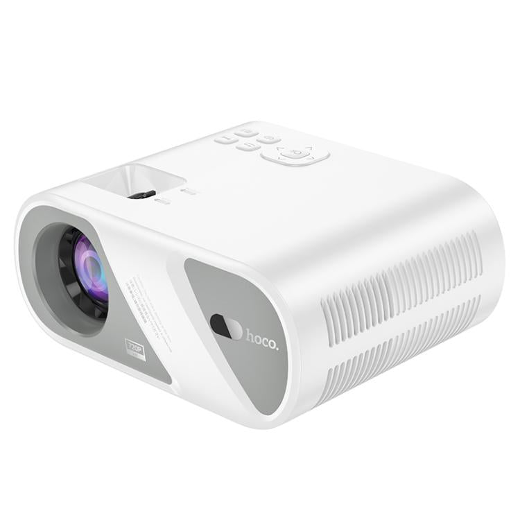hoco DT1 1280x720P 140ANSI WiFi Bluetooth Wireless Projector Same Screen Version, US Plug(White) - British D'sire