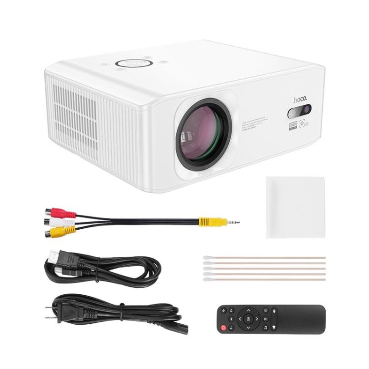 hoco DT3 1920x1080P 370ANSI Smart Electric Focus Projector Android Version, US Plug(White) - British D'sire