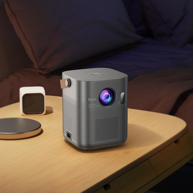 hoco DT4 1280x720P 190ANSI Smart Full Autofocus Projector Android Version, EU Plug(Metal Grey) - British D'sire