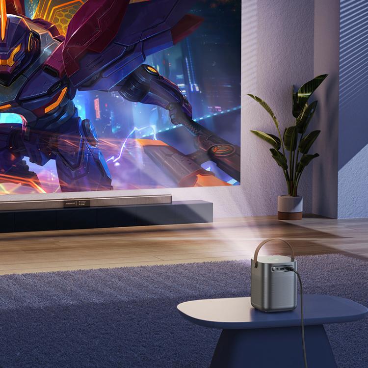 hoco DT4 1280x720P 190ANSI Smart Full Autofocus Projector Android Version, UK Plug(Metal Grey) - British D'sire