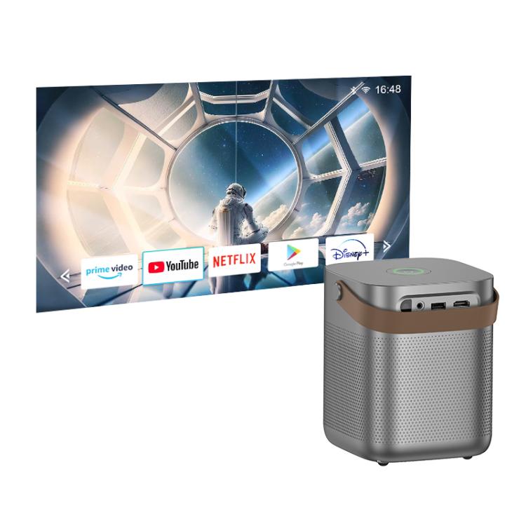 hoco DT4 1280x720P 190ANSI Smart Full Autofocus Projector Android Version, UK Plug(Metal Grey) - British D'sire