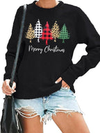 hohololo Christmas Sweatshirts Women Xmas Shirt Christmas Tree Graphics Pullover Holiday Long Sleeve Tops - Hoodies & Sweatshirts - British D'sire