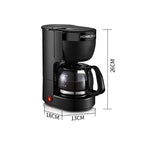 Homezest Household Small Coffee Maker Automatic Mini Drip Coffee Machine, Style:EU Plug(Black) - British D'sire