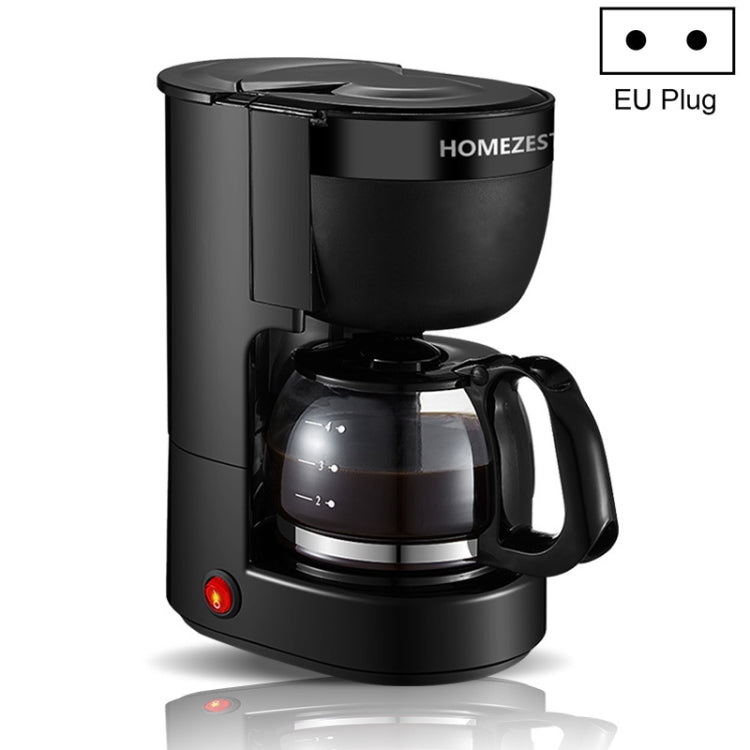 Homezest Household Small Coffee Maker Automatic Mini Drip Coffee Machine, Style:EU Plug(Black) - British D'sire Main image