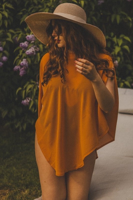 Honey Orange Viscose Beach Coverup - Swimwear - British D'sire Main image