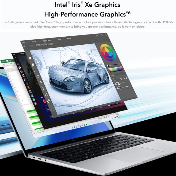 HONOR MagicBook 14 2022 Laptop, 16GB+512GB, 14 inch Windows 11 Home Chinese Version, Intel 12th Gen Core i5 - 12500H MX550 Discrete Graphics(Grey) - British D'sire