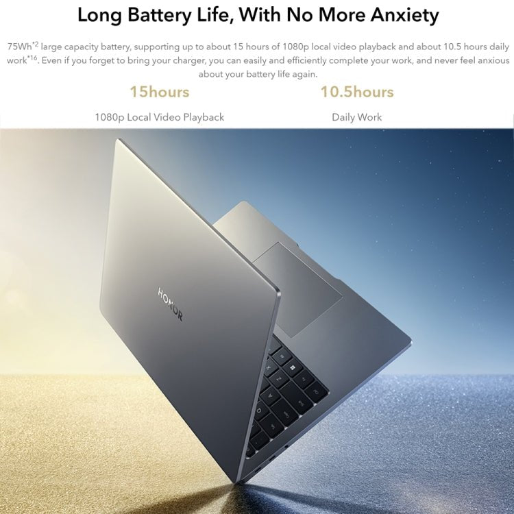 HONOR MagicBook 14 2022 Laptop, 16GB+512GB, 14 inch Windows 11 Home Chinese Version, Intel 12th Gen Core i5 - 12500H MX550 Discrete Graphics(Grey) - British D'sire