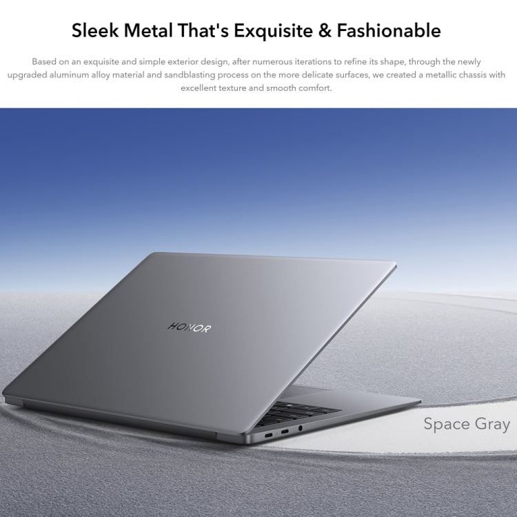HONOR MagicBook 14 2022 Laptop, 16GB+512GB, 14 inch Windows 11 Home Chinese Version, Intel 12th Gen Core i5 - 12500H RTX2050 Discrete Graphics(Grey) - British D'sire