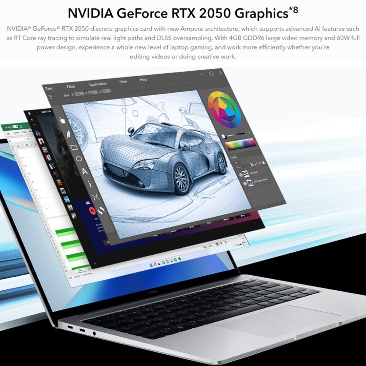 HONOR MagicBook 14 2022 Laptop, 16GB+512GB, 14 inch Windows 11 Home Chinese Version, Intel 12th Gen Core i5 - 12500H RTX2050 Discrete Graphics(Grey) - British D'sire