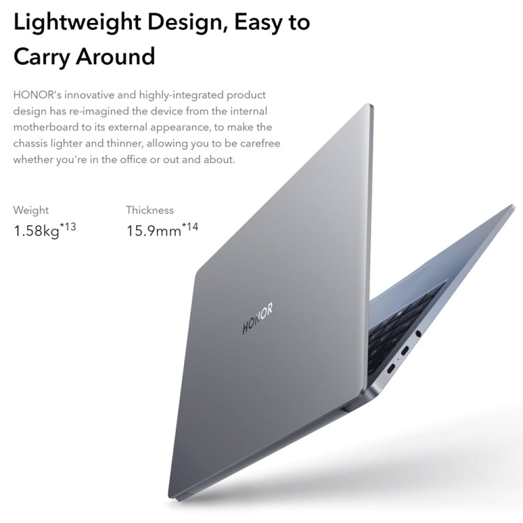 HONOR MagicBook 14 2022 Laptop, 16GB+512GB, 14 inch Windows 11 Home Chinese Version, Intel 12th Gen Core i5 - 12500H RTX2050 Discrete Graphics(Grey) - British D'sire