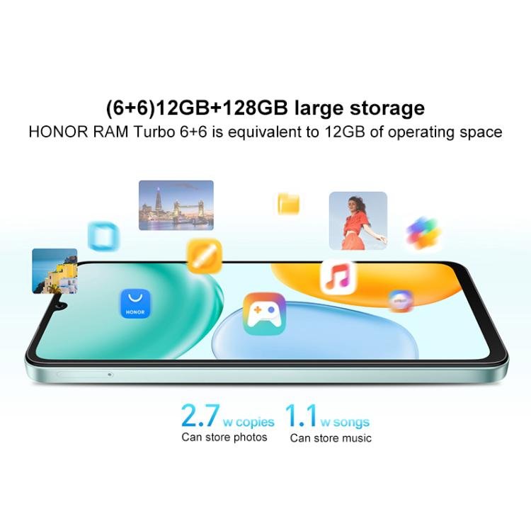 Honor Play 70C, 6GB+128GB, 6.75 inch MagicOS 9.0 Android 15 MediaTek Helio G81 Ultra Octa Core, Network: 4G, OTG (Cyan) - British D'sire