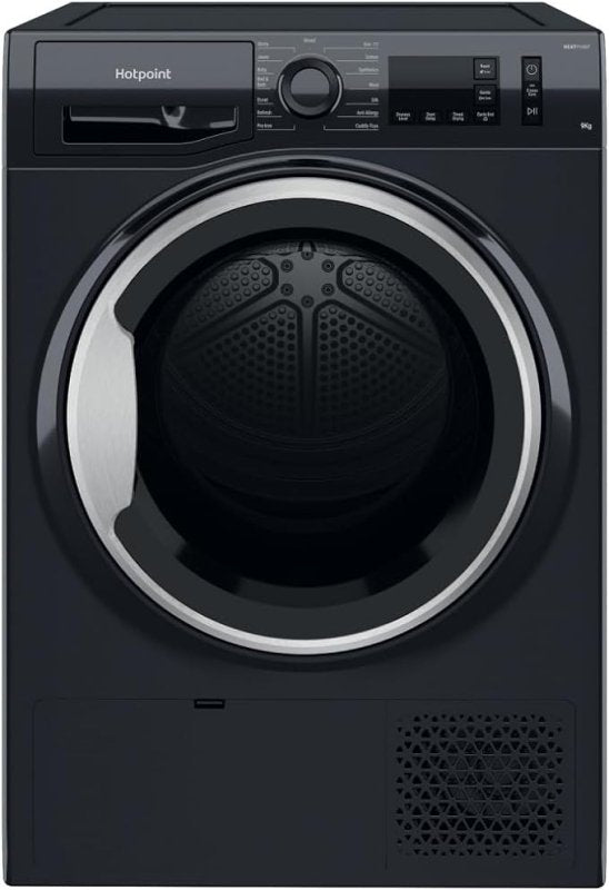Hotpoint Crease Care 9kg Freetstanding Heat Pump Tumble Dryer - Black - British D'sire Main image