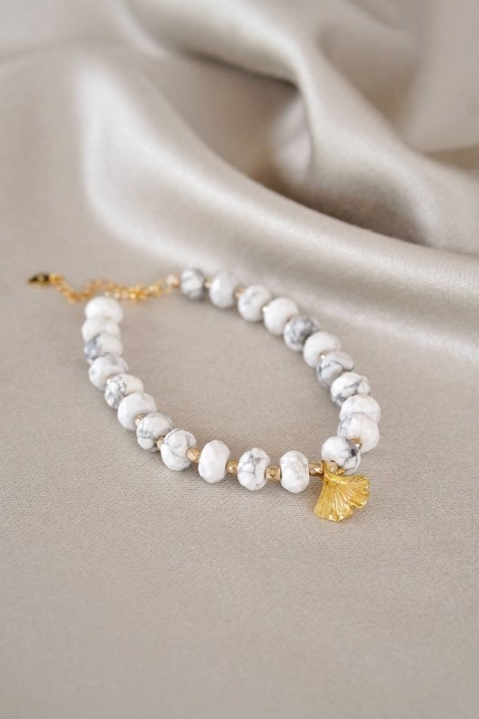 Howlite Crystal Bracelet with Detail - Bracelets - British D'sire Main image