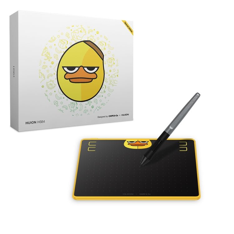 HUION HS64 Chips Special Edition 5080 LPI Art Drawing Tablet with Battery - free Pen for Fun - British D'sire